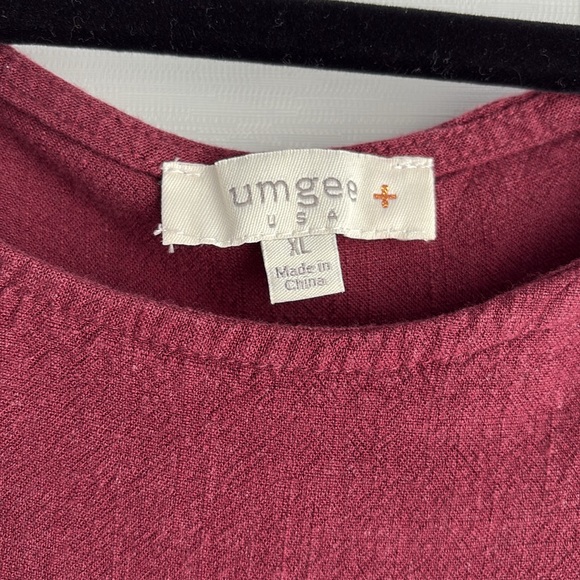 Umgee Red Cap Sleeve Ruffled Tee size xl - Picture 2 of 8